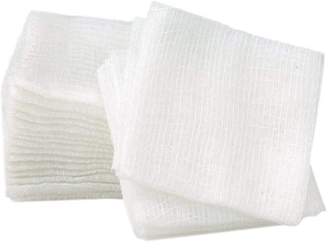 100% Cotton Gauze Sponges 4" x 4". Pack of 10 Gauze Dressings 8-ply. Sterile Gauze Pads for Wound Cleaning; Prepping; Debriding; Packing. Non Sti