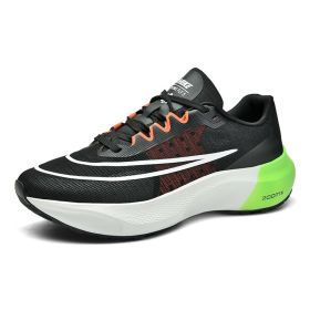New men's running shoes trend fashion everything men's sports shoes casual shoes tide shoes large size shoes (Color: Black green, size: 45)