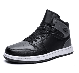 JJ tiger Men's fall liquid electric silver Air Force One sport shoes Fashion high top casual sneakers(39-45 Optional) (Color: Black gray, size: 41)