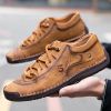 Explosive fashion trend men's handsewn casual leather shoes men's fashion shoes 38-48 leather size
