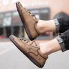Explosive fashion trend men's handsewn casual leather shoes men's fashion shoes 38-48 leather size