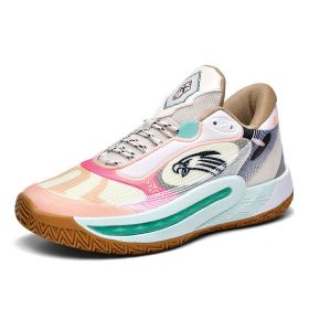 Men's new glow-in-the-dark version of basketball shoes rubber outsole friction with sound fashion trend comfortable sneakers 36-45 (Color: Beige, size: 37)