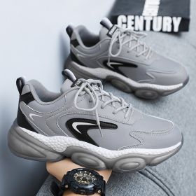 New men's fashion comfortable all match sneakers Breathable men's casual shoes (Color: Gray, size: 40)