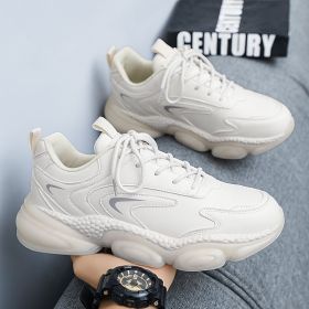 New men's fashion comfortable all match sneakers Breathable men's casual shoes (Color: Beige, size: 39)
