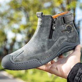 New men's low-top casual shoes fashion comfortable casual sports shoes 38-46 (Color: Gray, size: 45)