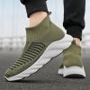 New trend fashion large size flying knit high top casual shoes fashionable men's shoes