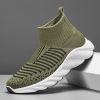 New trend fashion large size flying knit high top casual shoes fashionable men's shoes
