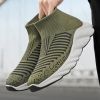 New trend fashion large size flying knit high top casual shoes fashionable men's shoes