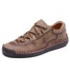 Explosive fashion trend men's handsewn casual leather shoes men's fashion shoes 38-48 leather size