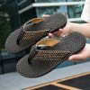 Men's new summer fashion drag classic woven flip-flops all comfortable flip-flops