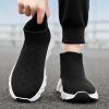 New trend fashion large size flying knit high top casual shoes fashionable men's shoes