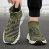 New trend fashion large size flying knit high top casual shoes fashionable men's shoes