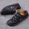 Explosive fashion trend men's handsewn casual leather shoes men's fashion shoes 38-48 leather size