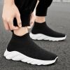 New trend fashion large size flying knit high top casual shoes fashionable men's shoes