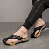 Summer men's new first layer cowhide flip-flops fashion all comfortable men's slippers beach shoes
