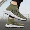 New trend fashion large size flying knit high top casual shoes fashionable men's shoes